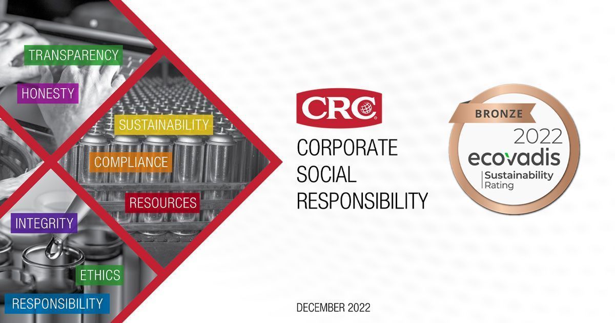 CRC Industries Anuncia su Informe de rse y Obtiene la Medalla Ecovadis