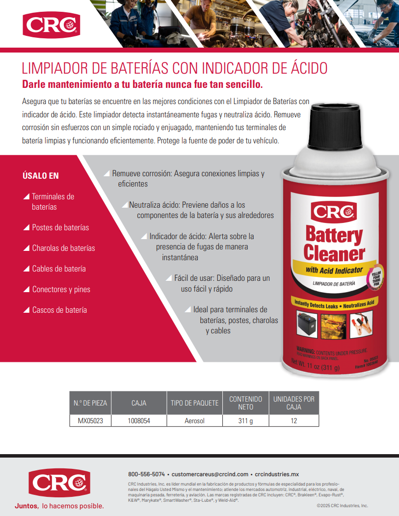 2025 LIMPIADOR DE BATERÍAS CON INDICADOR DE ÁCIDO